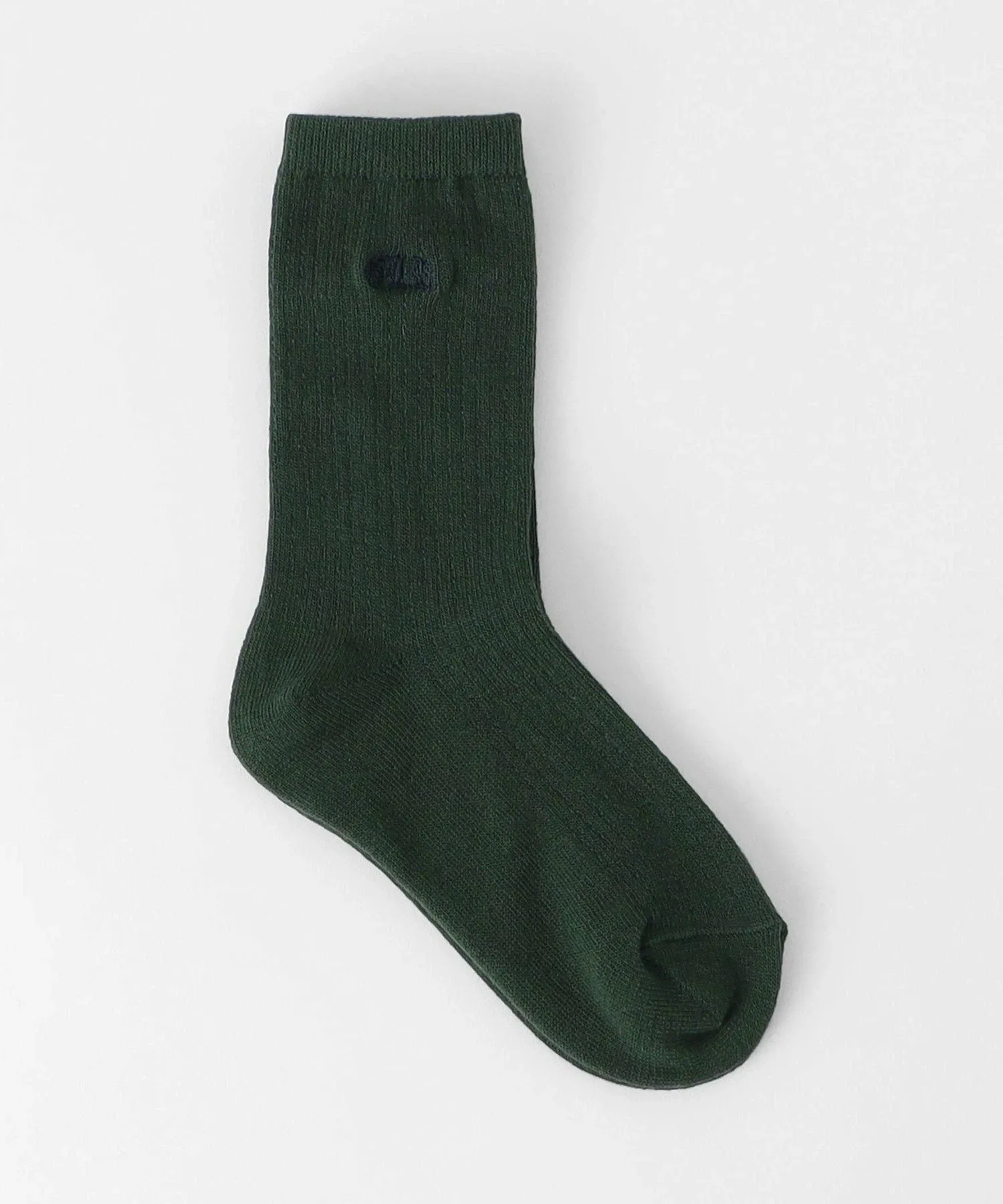Ребристые носки с логотипом / Детские носки 17-19 см United Arrows Green Label Relaxing, KELLY