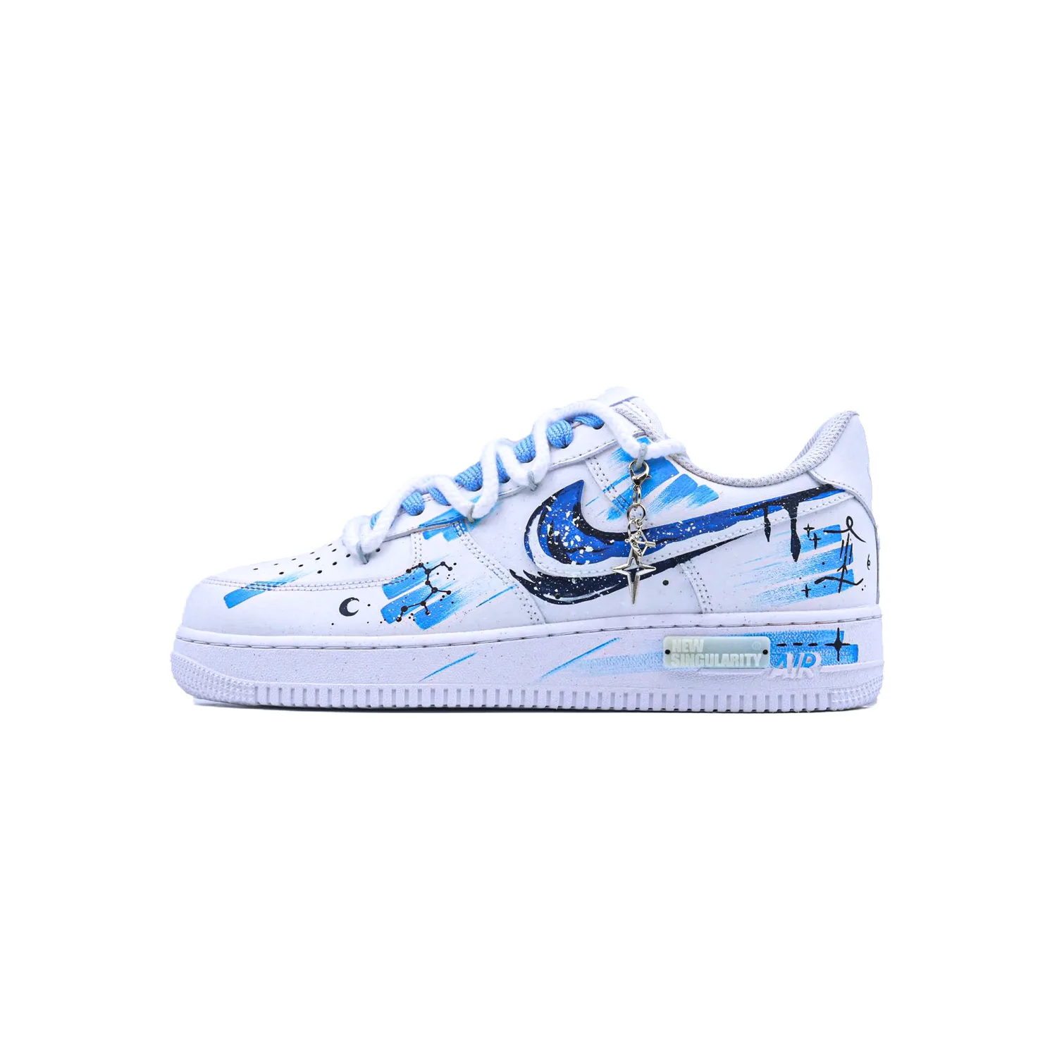 Nike Кроссовки для скейтбординга мужские Air Force 1 Non slip Lightweight Low top сине-белые