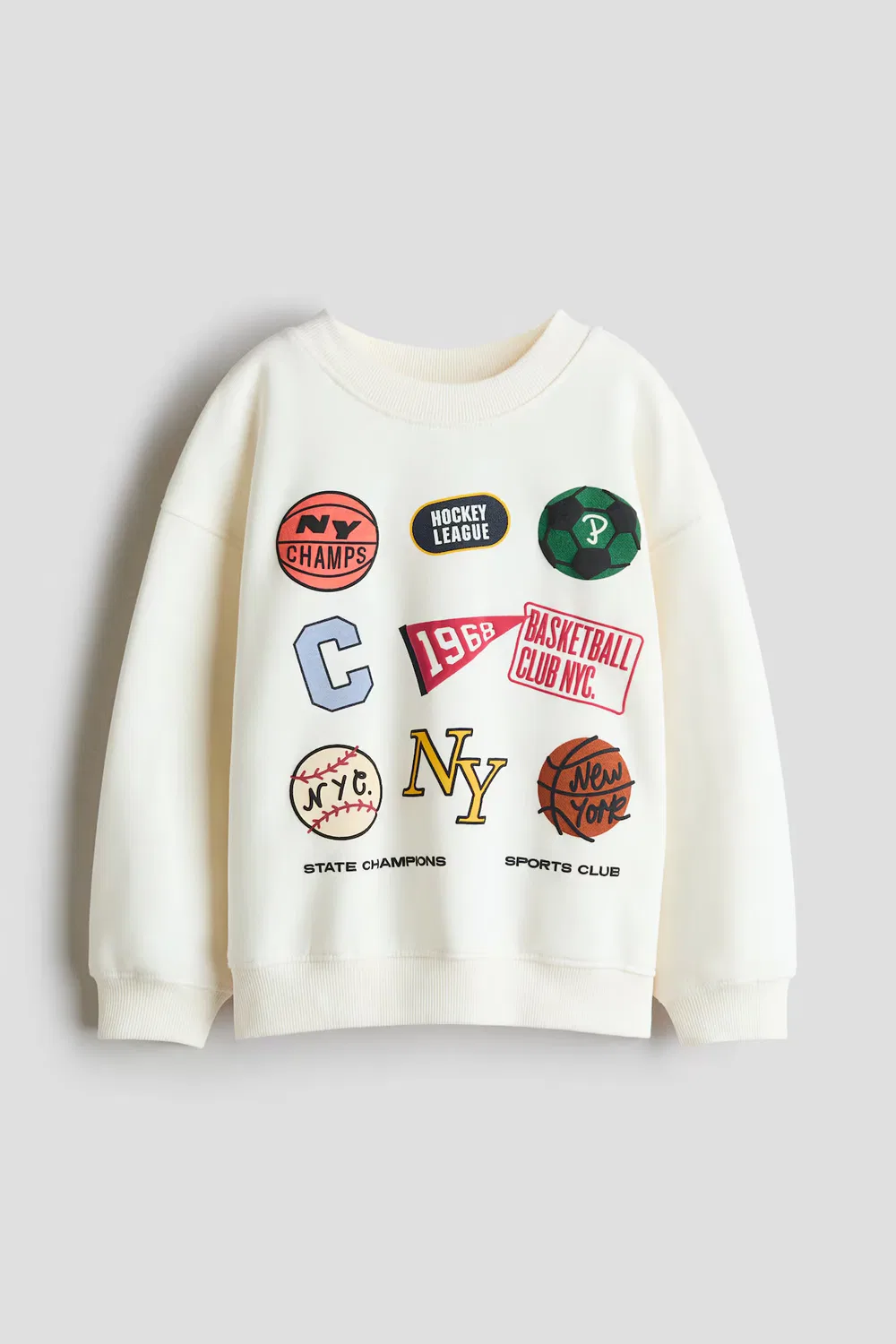 Толстовка с принтом H&M, Cremefarben/Sports Club