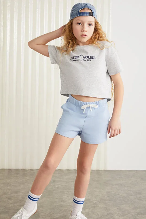 Детские шорты для девочек хлопковые Camila-Grm24038 Grimelange, Blue