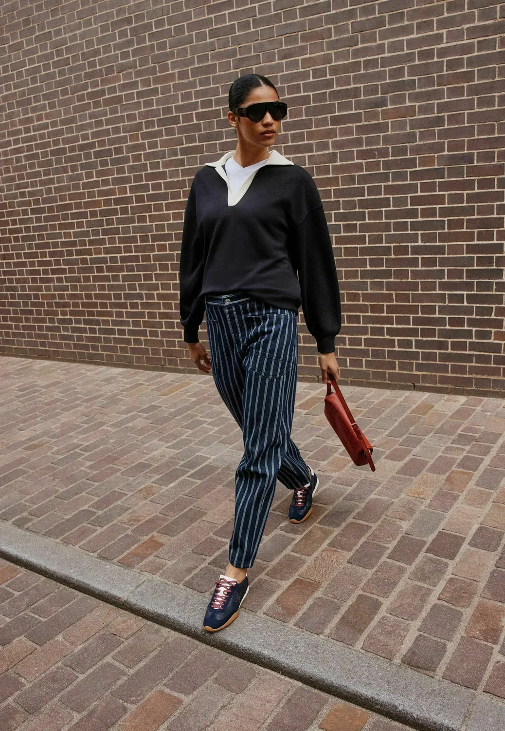 Джинсы прямого кроя с двумя карманами. Джинсы свободного кроя Next, Indigo Blue White Striped — фото 2