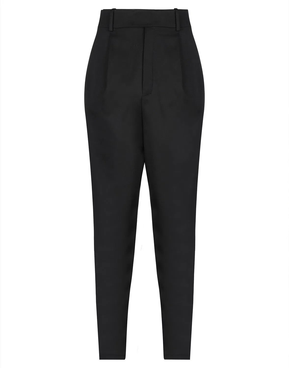 Женские брюки из чистой шерсти Saint Laurent, черный