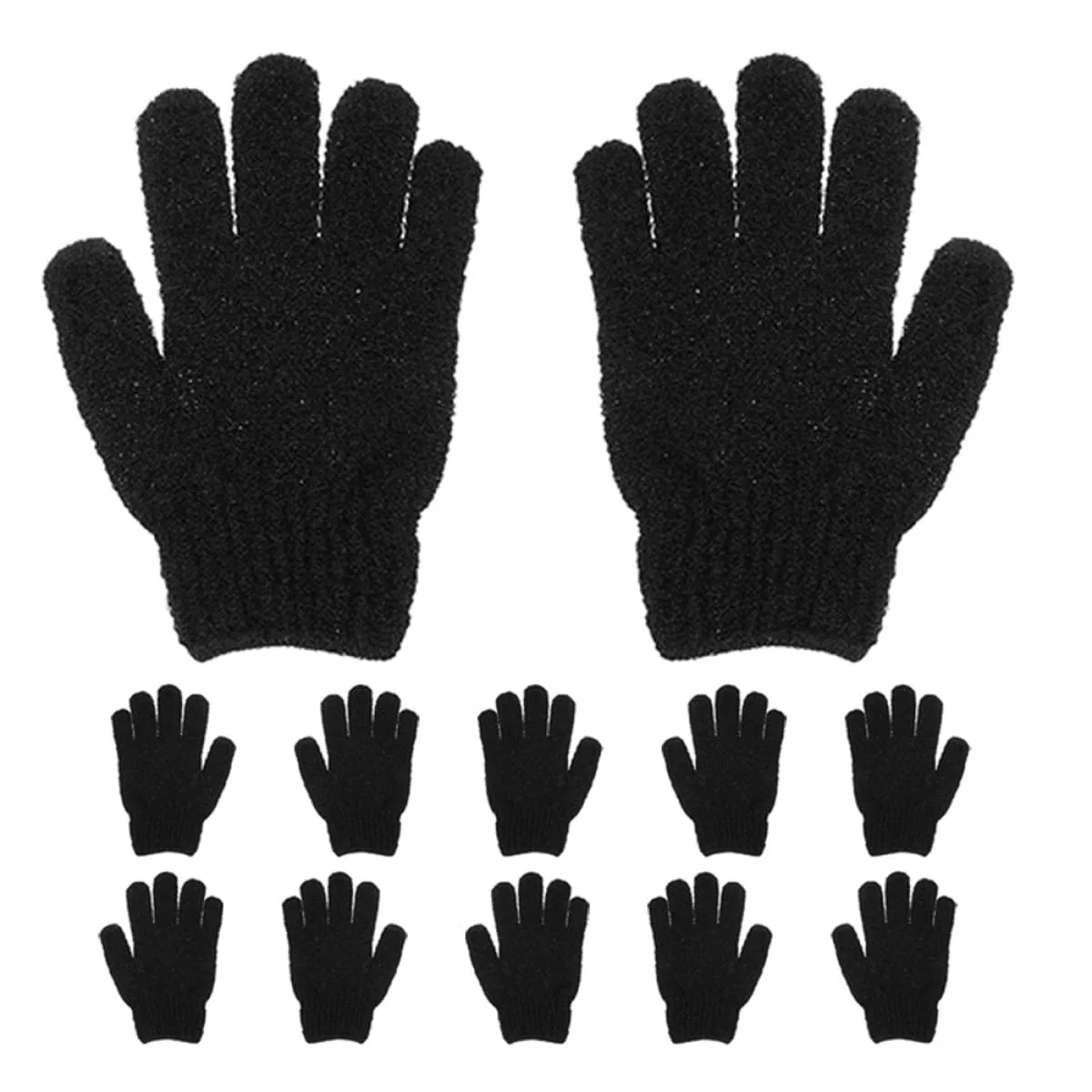 Пилинг-перчатки для тела, 6 пар, Polyester, Schwarz, ELAYARD