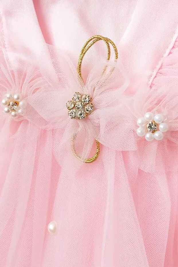 Детское платье для девочек хлопковое Petite Ponpon Baby, Pink — фото 3