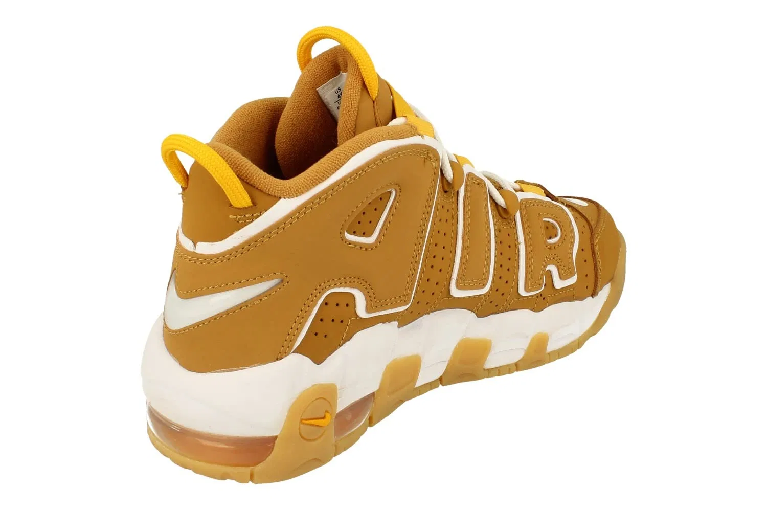 Детские кроссовки для мальчиков с принтом NIKE Air More Uptempo GS NIKE, Wheat White Pollen — фото 3