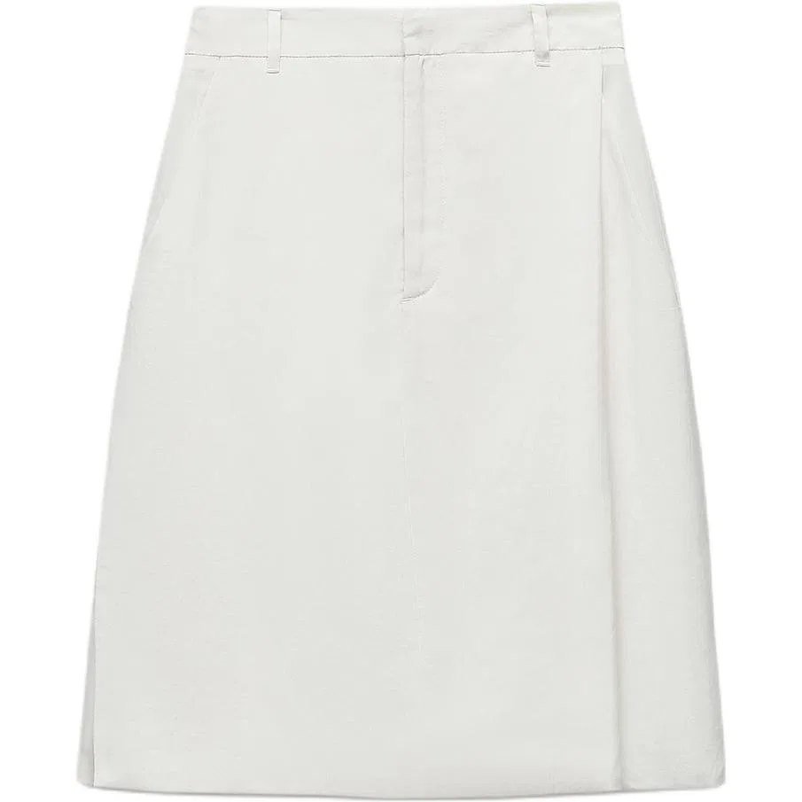 Женская юбка Casual Long с принтом, Yellow White, ZARA
