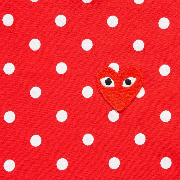 Футболка Comme des Garçons PLAY Polka Dot Long-Sleeve T-Shirt 'Red', красный — фото 3
