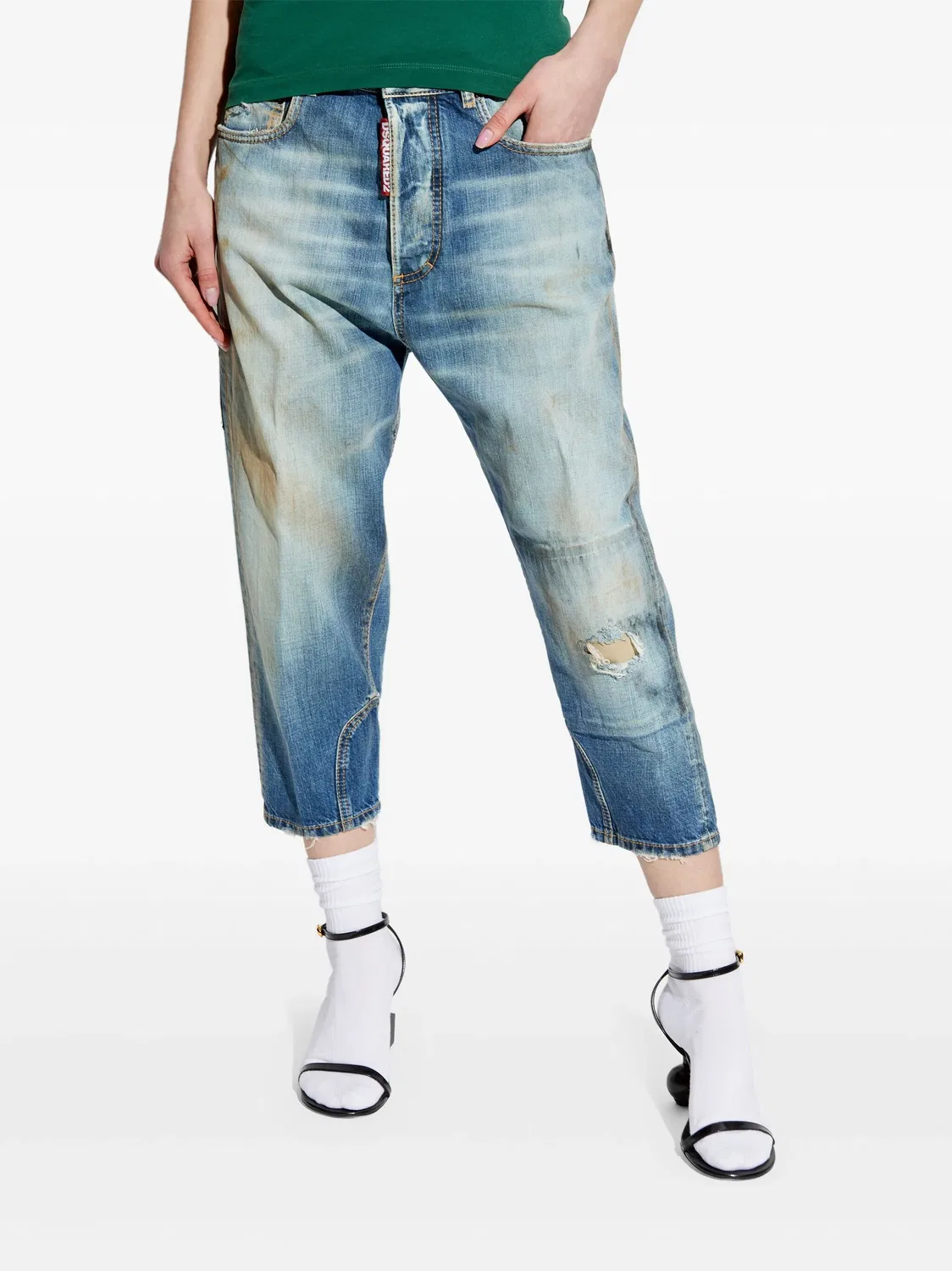Джинсы со straight-leg DSQUARED2, синий — фото 4