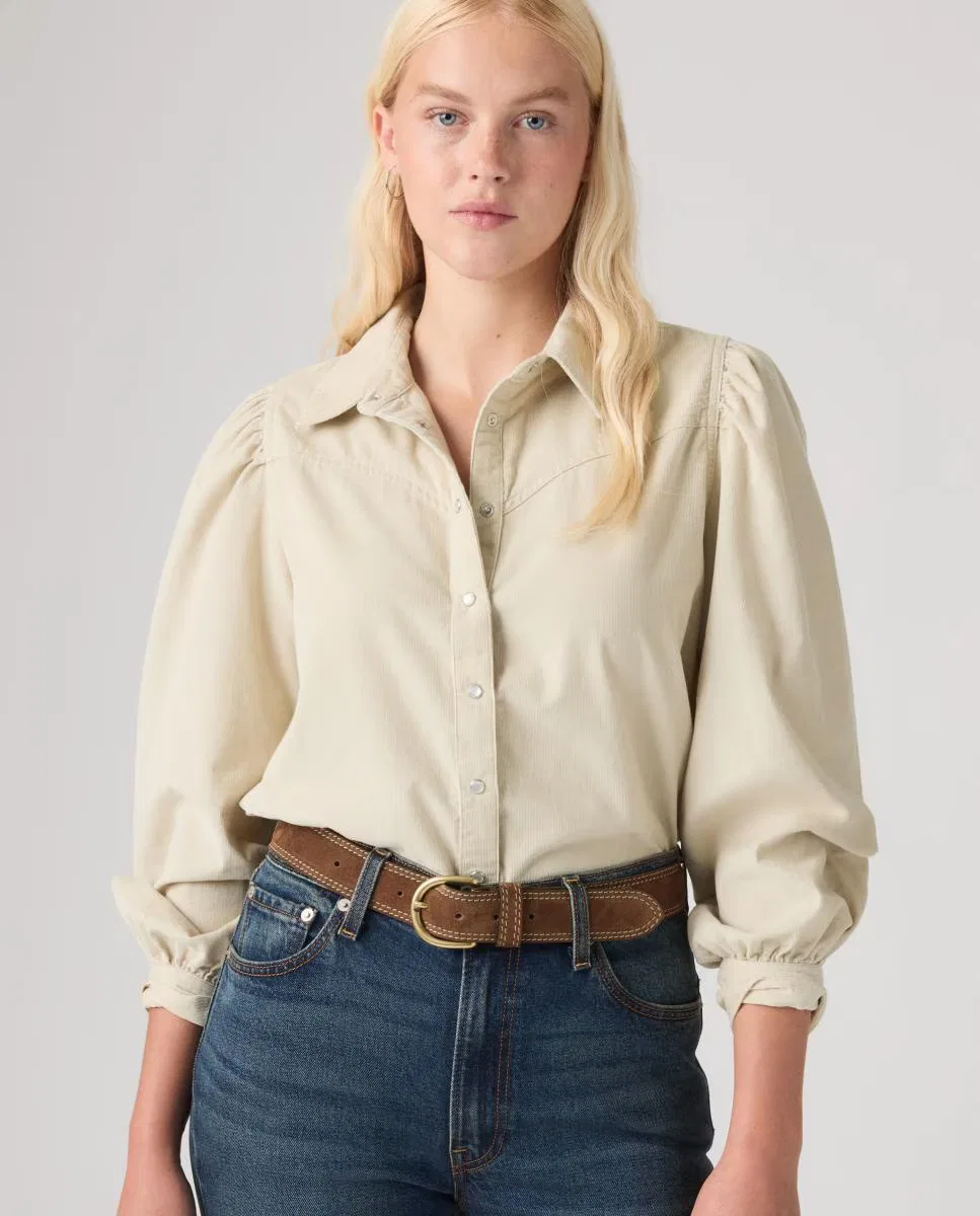 Женская рубашка с длинным рукавом, Levi's, бежевый — фото 4