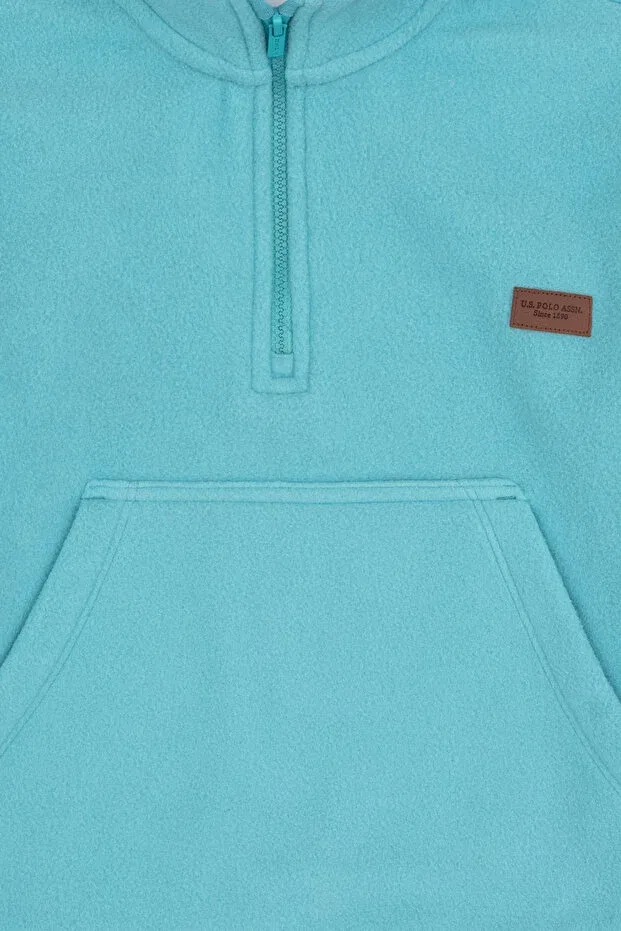 Детское для мальчиков свитшот на молнии U.S. Polo Assn., Dark Mint — фото 3