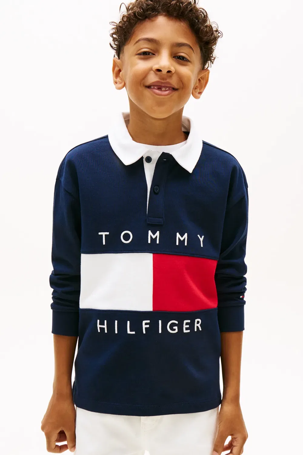 Детское поло с длинным рукавом Heritage Flag Tommy Hilfiger, Navy