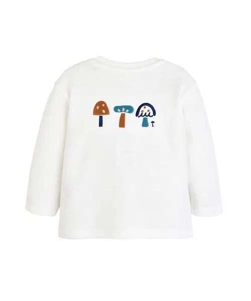 Детская футболка с длинным рукавомс принтом грибов moimoln, Off White — фото 3