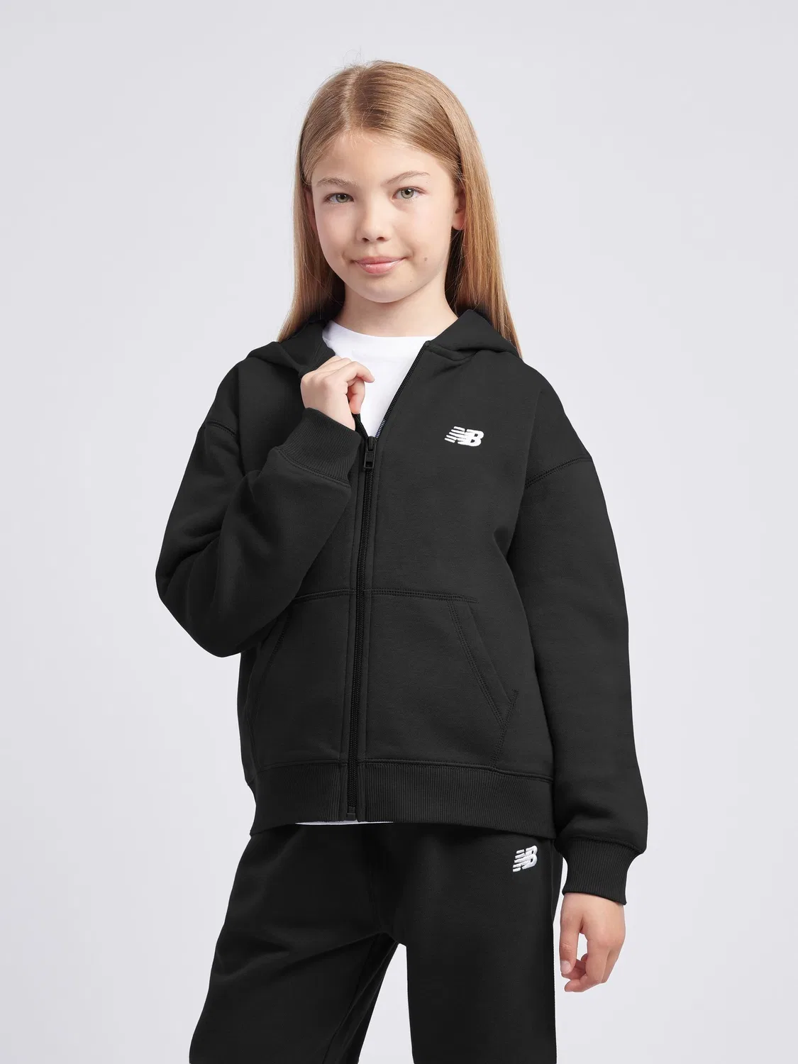 Худи на молнии New Balance, черный