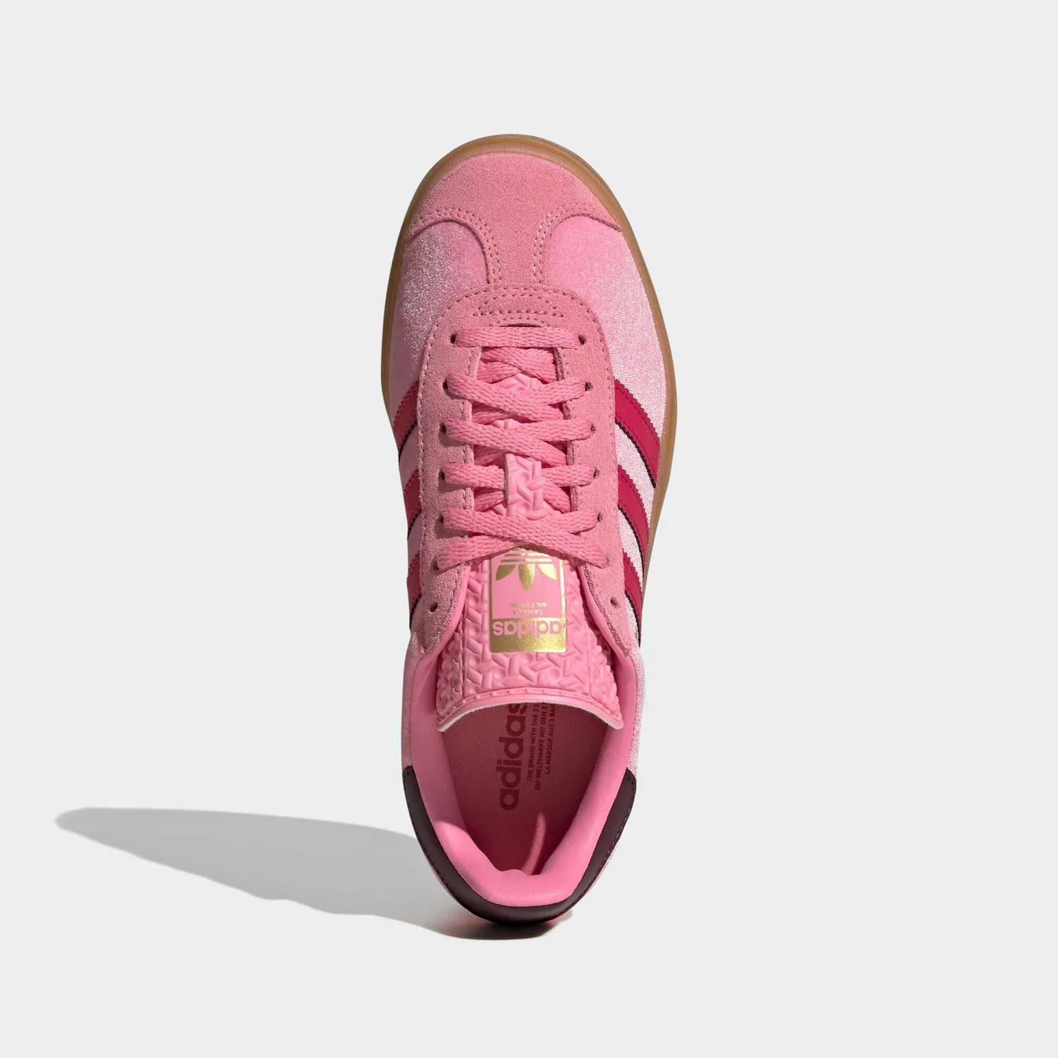Детские кроссовки на платформе Gazelle Bold Adidas Originals, Bliss Pink / Ruby Red / Maroon — фото 4