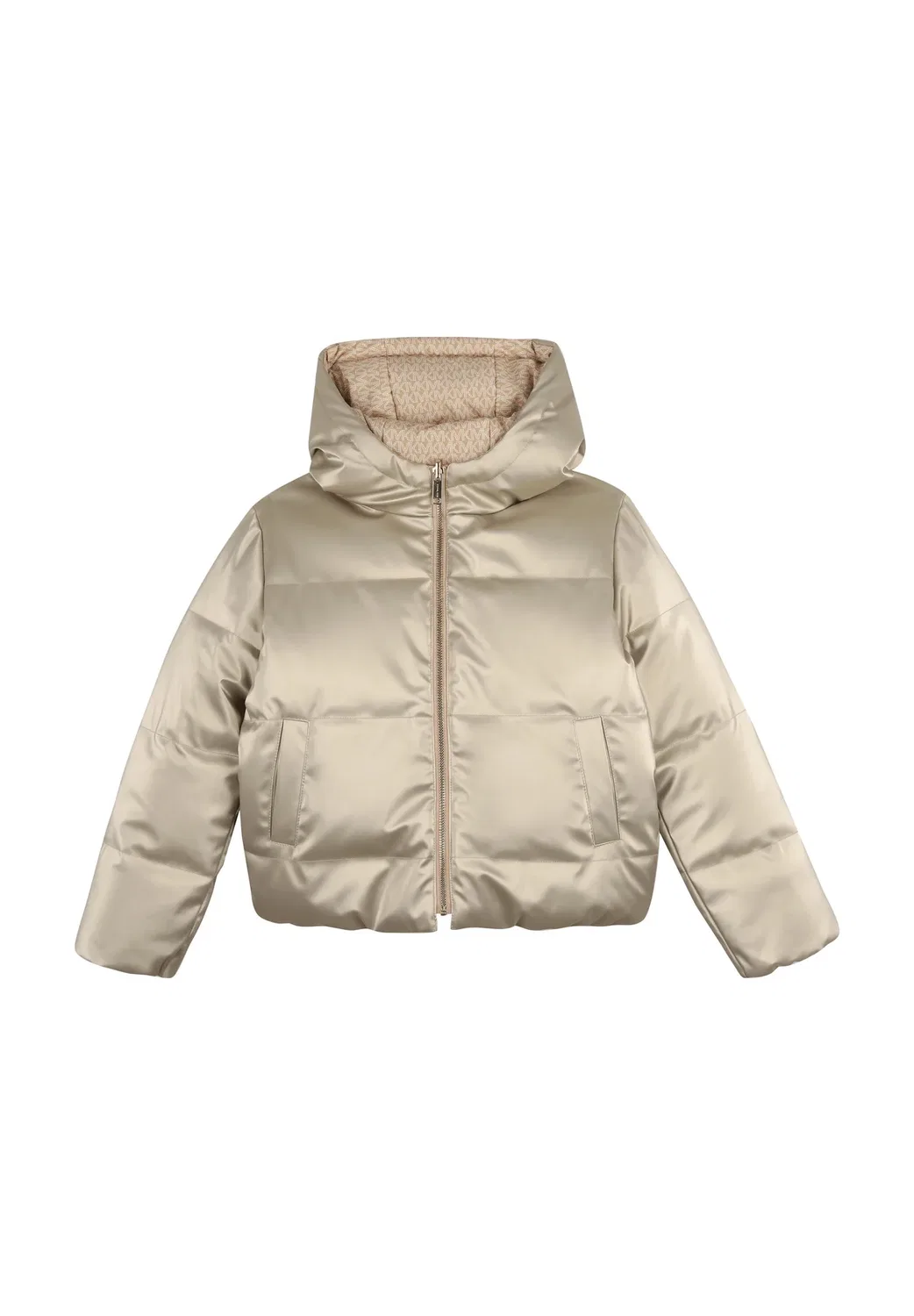 Двусторонняя пуховая куртка для детей и подростков - зимняя куртка Michael Kors Kids, Light Chocolate Brown — фото 2