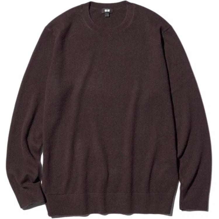 Мужской кашемировый свитер с круглым вырезом Dark Umber UNIQLO, Dark Umber