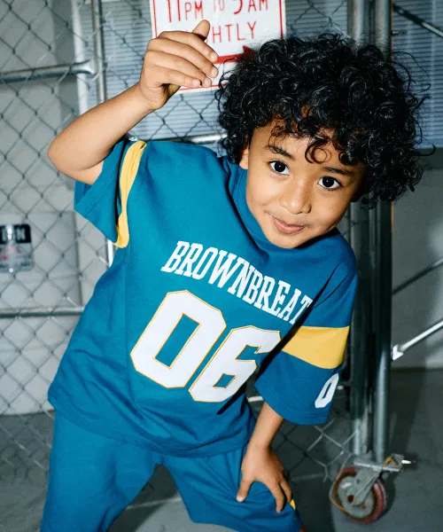 Детская футболка с контрастной сетчатой вставкой BROWNBREATH KIDS BB06 Mesh Panel Tee, Green