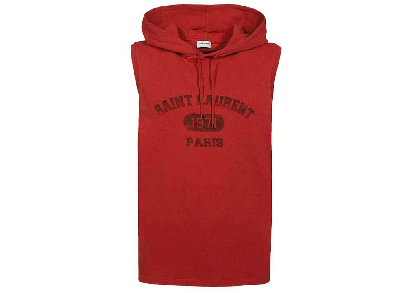 Мужское худи без рукавов с капюшоном Saint Laurent, красный