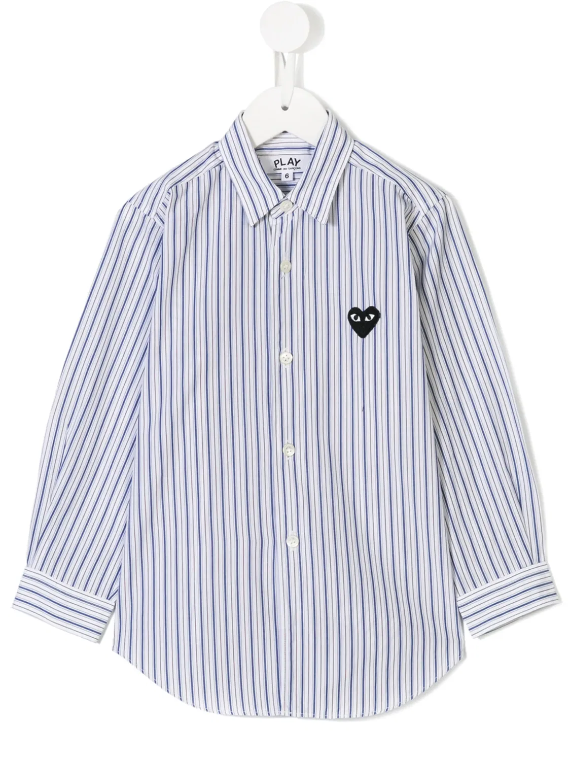 Comme Des Garçons Play Рубашка с сердечным принтом в полоску
