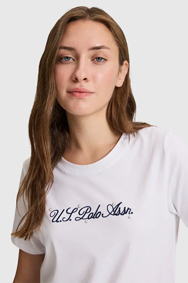Женская футболка с круглым вырезом U.S. Polo Assn., White — фото 2