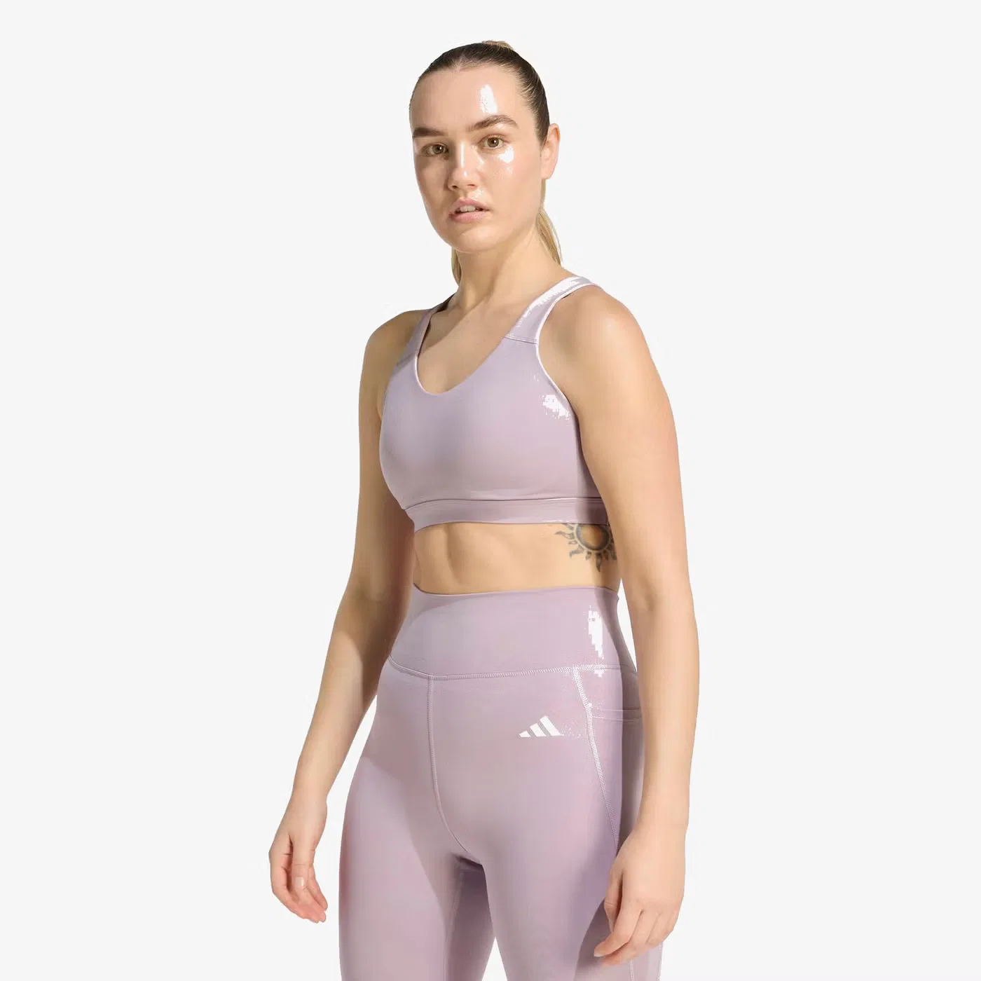 Бюстгальтер спортивный с высокой поддержкой Optime Essentials Workout Adidas, фиолетовый — фото 3