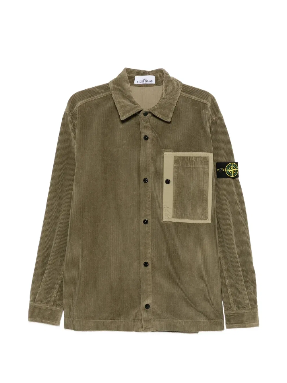 Вельветовая рубашка с нагрудным карманом Stone Island, зеленый