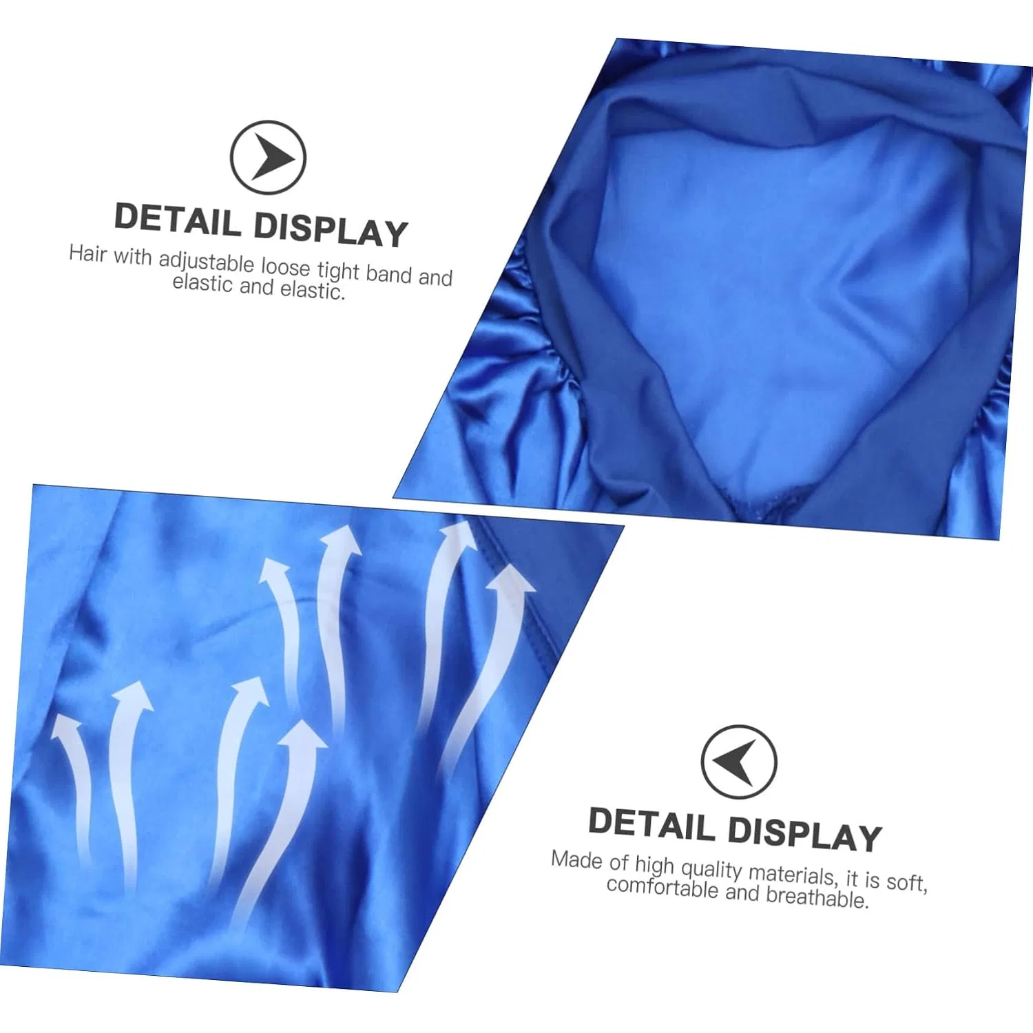 Шапочка для душа атласная 3 шт, FRCOLOR, 70x32 см, Royal blue — фото 4