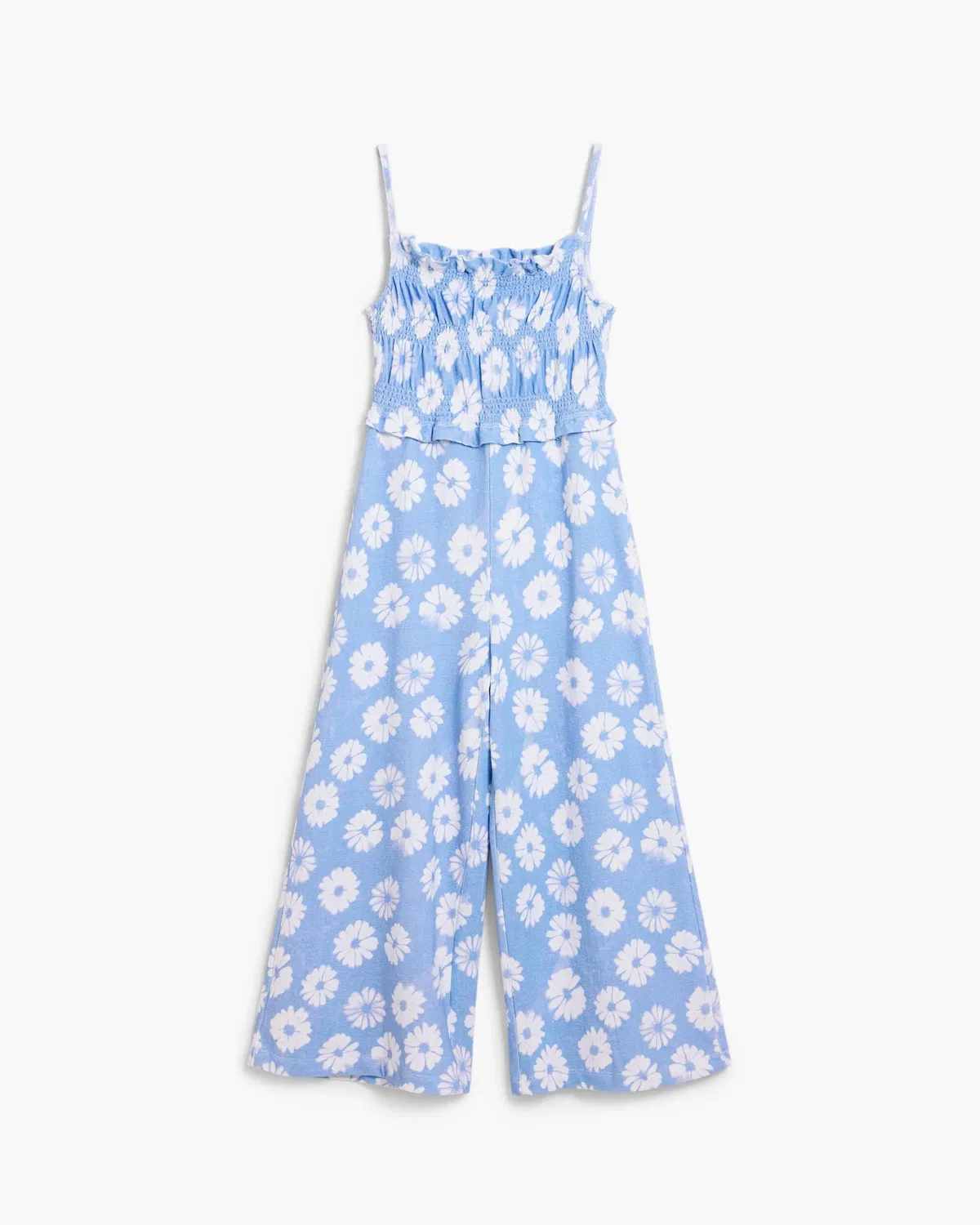 Детские джинсы для девочек с принтом Vaqueros de niña tirantes flores Desigual, Azul Claro — фото 2