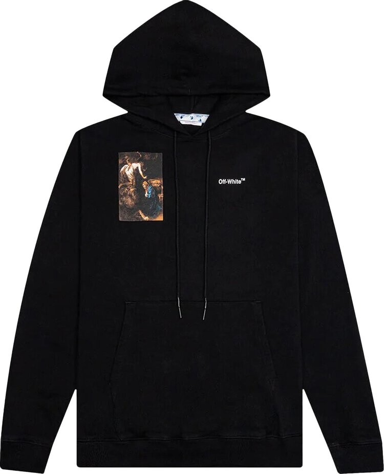 

Худи Off-White Caravaggio Lute Slim Hoodie 'Black/White', черный