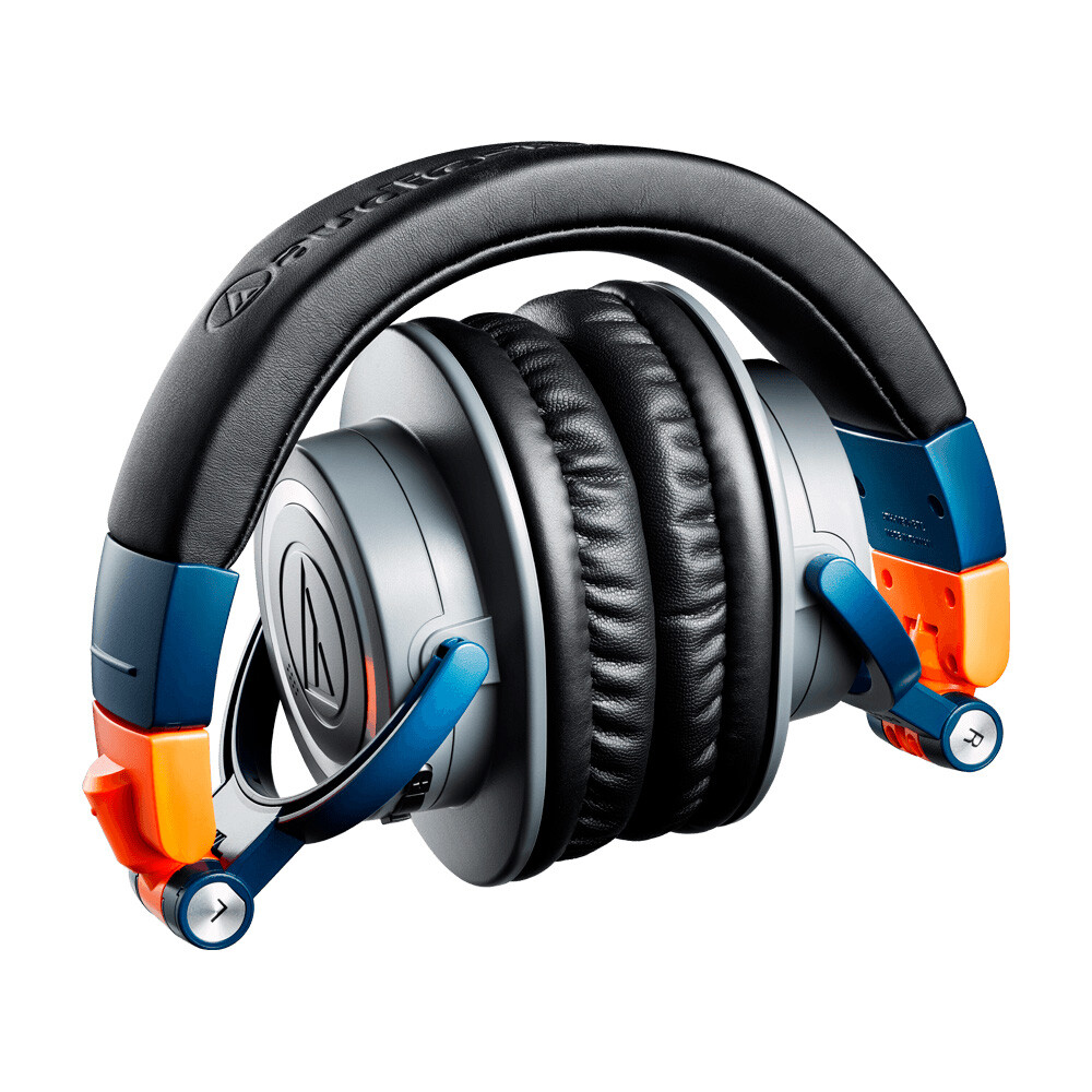 Беспроводные наушники Audio-technica ATH-M50xBT2 LAB, Голубой/Оранжевый — фото 4