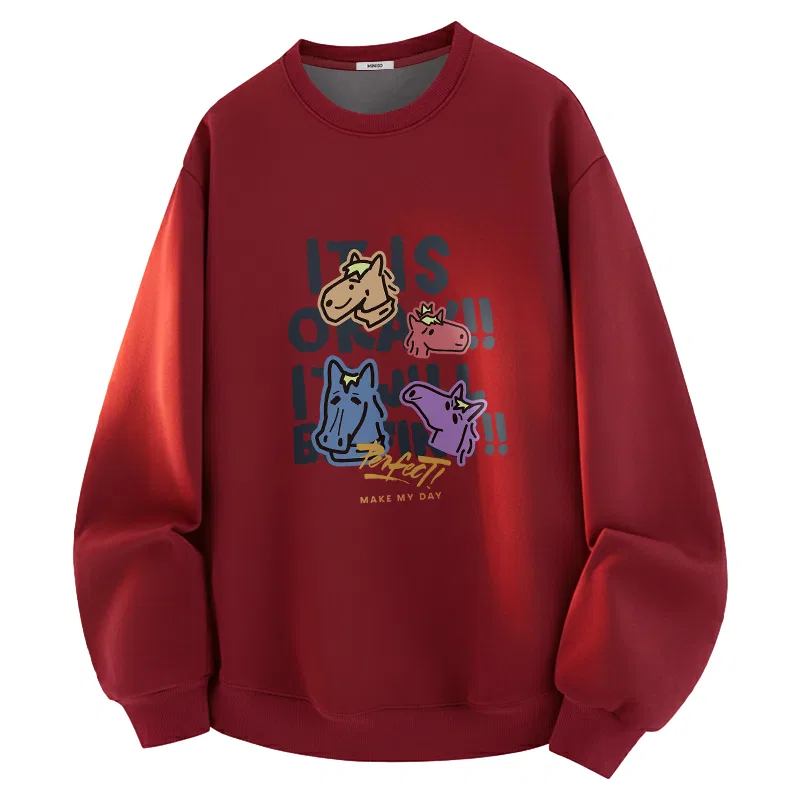 Детский свитшот без гендера Thermal Island Velvet MINISO, Burgundy