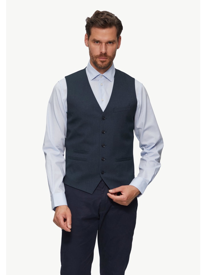 

Жилет s.Oliver BLACK LABEL Indoor-Weste ärmellos, синий