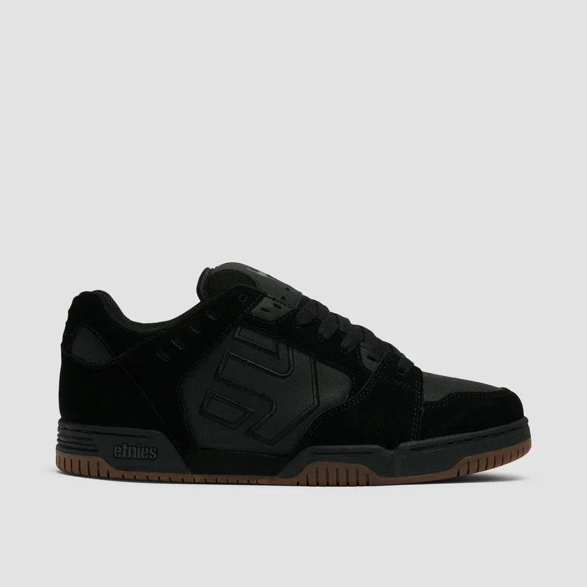Мужские низкие скейтбордические кроссовки Etnies Faze, черные, с резиновой подошвой и круглым носком, модель VER1575 — фото 2
