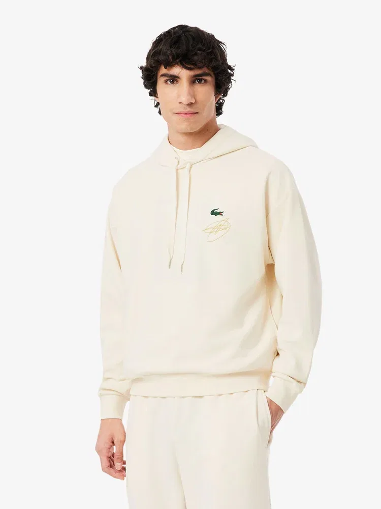 Свитшот с капюшоном Novak Djokovic LACOSTE, Ivory