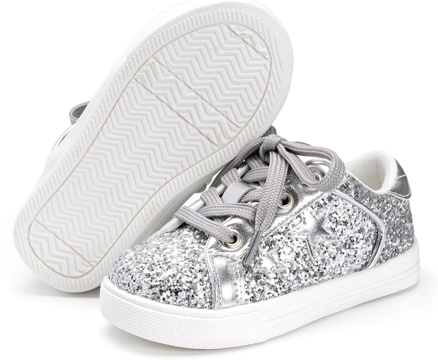 Детские кроссовки для девочек с блестками Felix & Flora, Glitter Silver