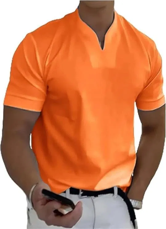 Мужская повседневная футболка с V-образным вырезом Lightweight, Orange