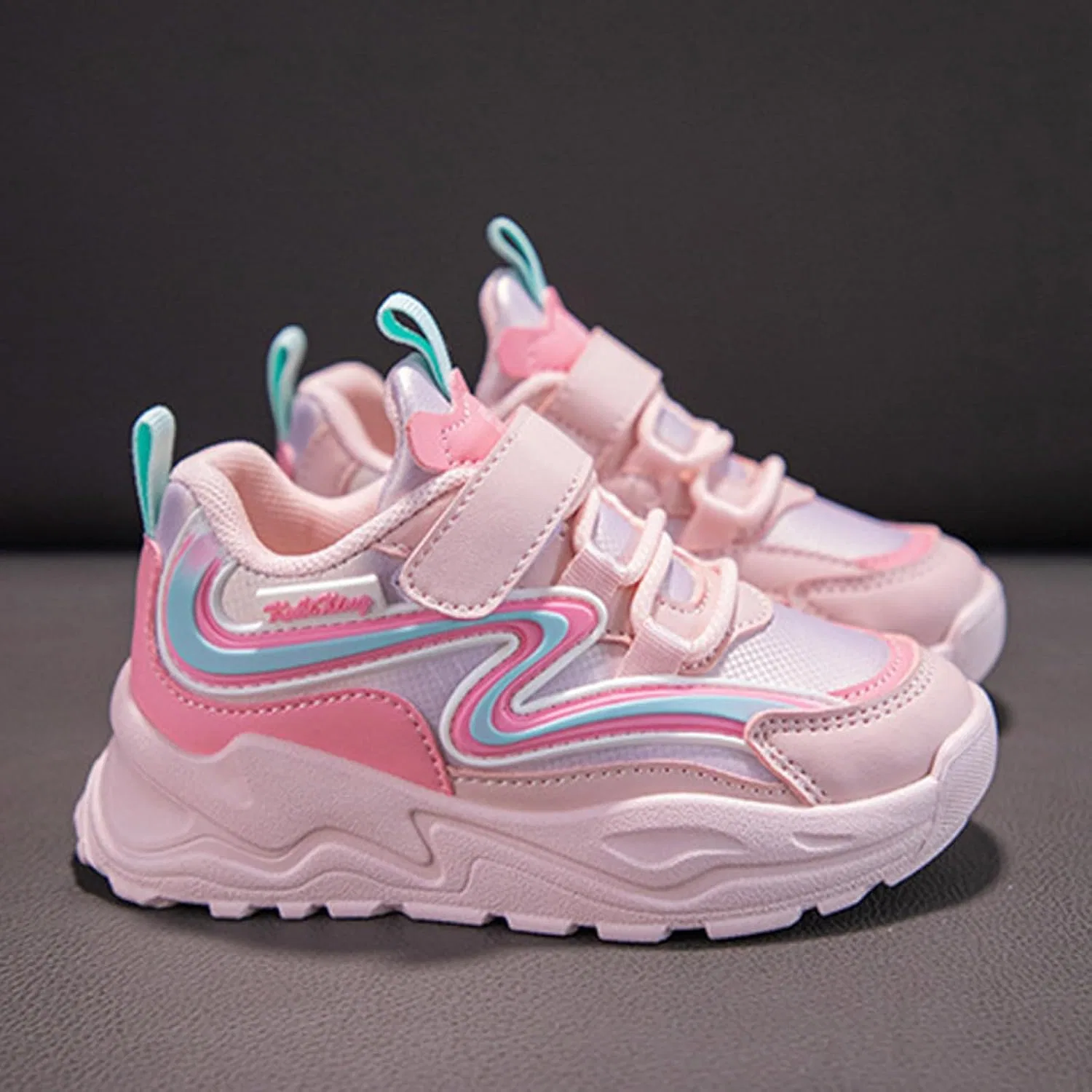 Детские кроссовки для девочек с нескользящей подошвой Athletic Sneakers, Pink — фото 4