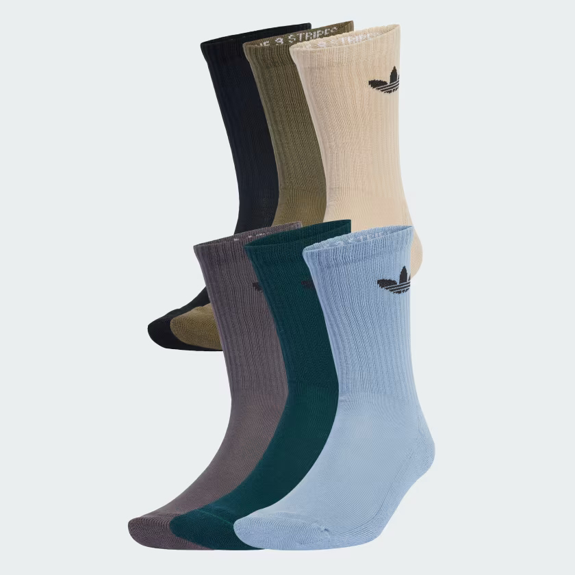 

Носки Adidas Originals Trefoil Cushion Crew Socks 6 Pairs, бежевый/коричневый