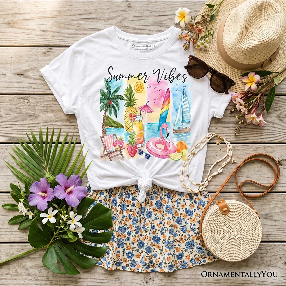 Детская футболка с ярким летним принтом Summer Vacation Youth Graphic Tee OrnamentallyYou, White