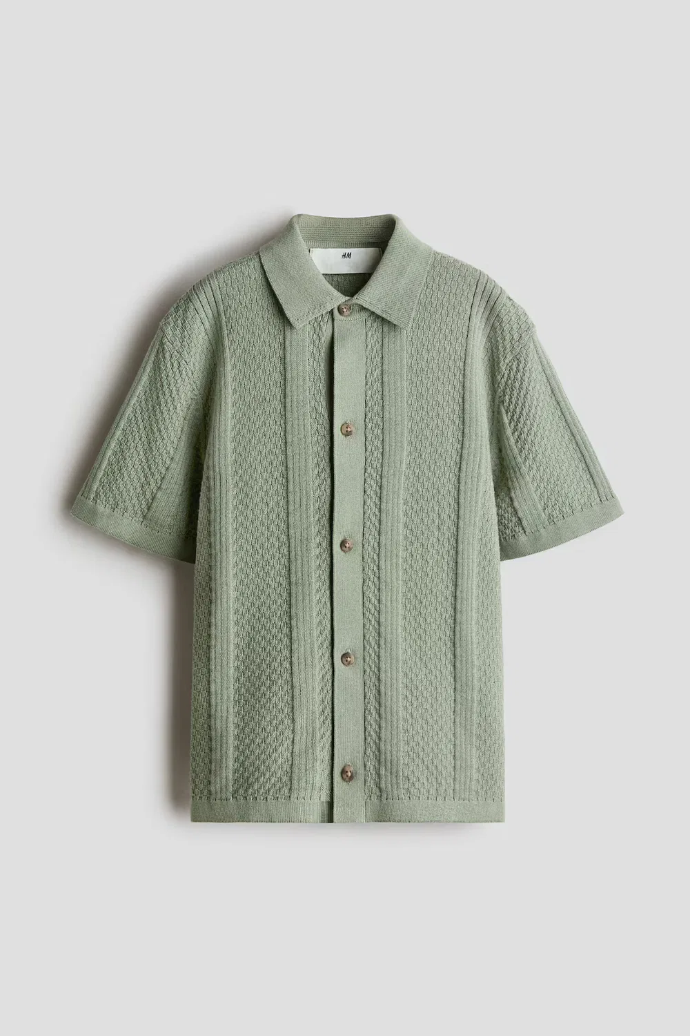 Рубашка из фактурной вязки H&M, Salbeigrün