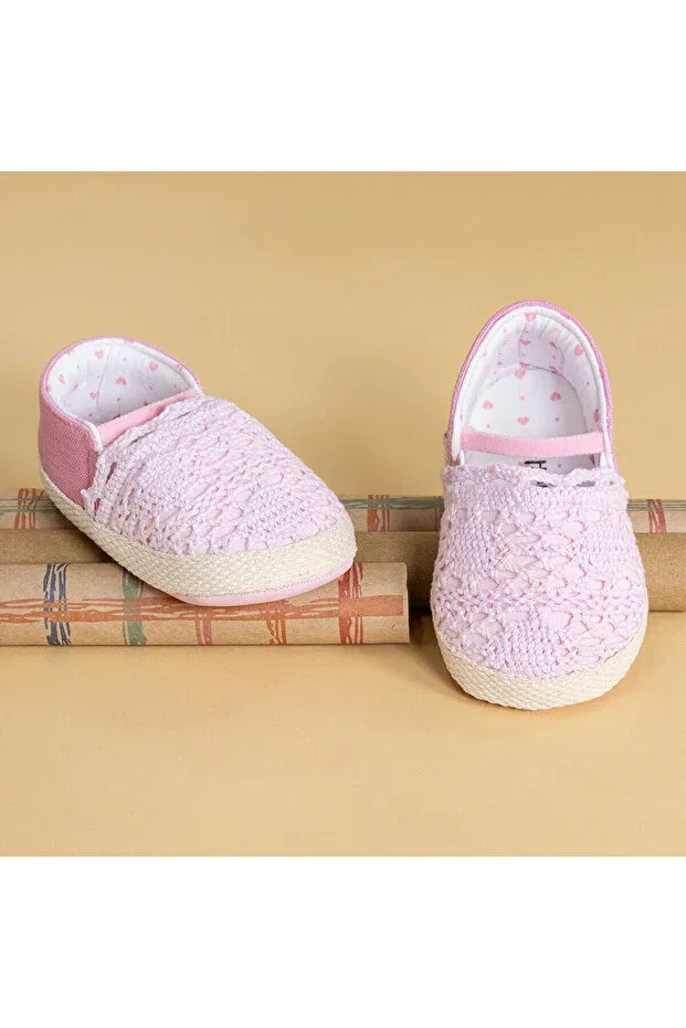 Детские пинетки для девочек с липучкой Ebebek Hello Baby, Pink — фото 2