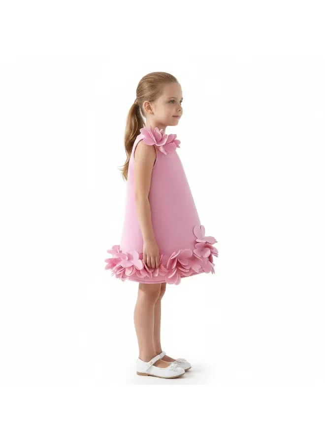 Платье детское с принтом Blossom pink party dress Bidani, светло-розовый — фото 3
