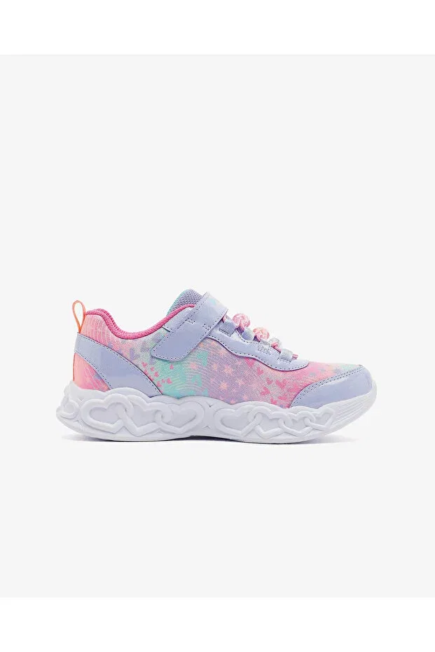 Детские кроссовки для девочек с принтом Infinite Heart Lights - Heart Jewels Skechers, Purple — фото 2