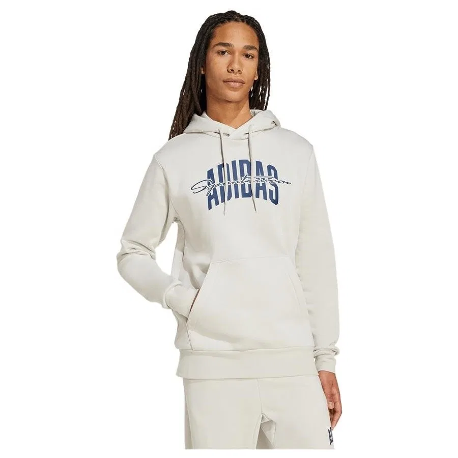 Свитшот мужской с капюшоном Collegiate Script Graphic M COLLEGIATE HD adidas, Бежевый — фото 4