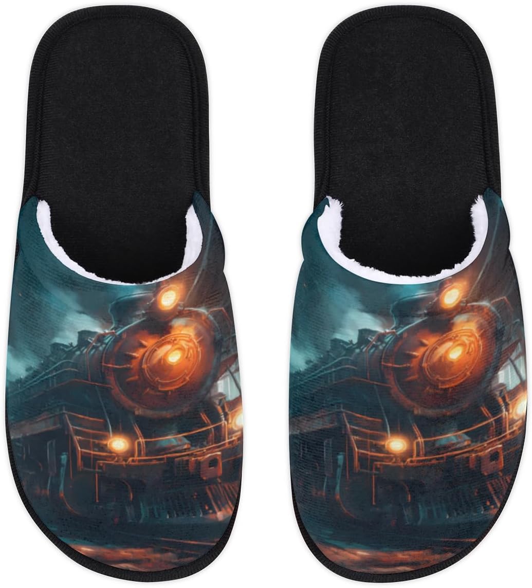 

Винтажные тапочки в виде поезда для женщин и мужчин, домашние тапочки с локомотивом, мягкие, пушистые, теплые, легкие, уютные домашние тапочки с нескользящей подошвой Bardic, Multicolor