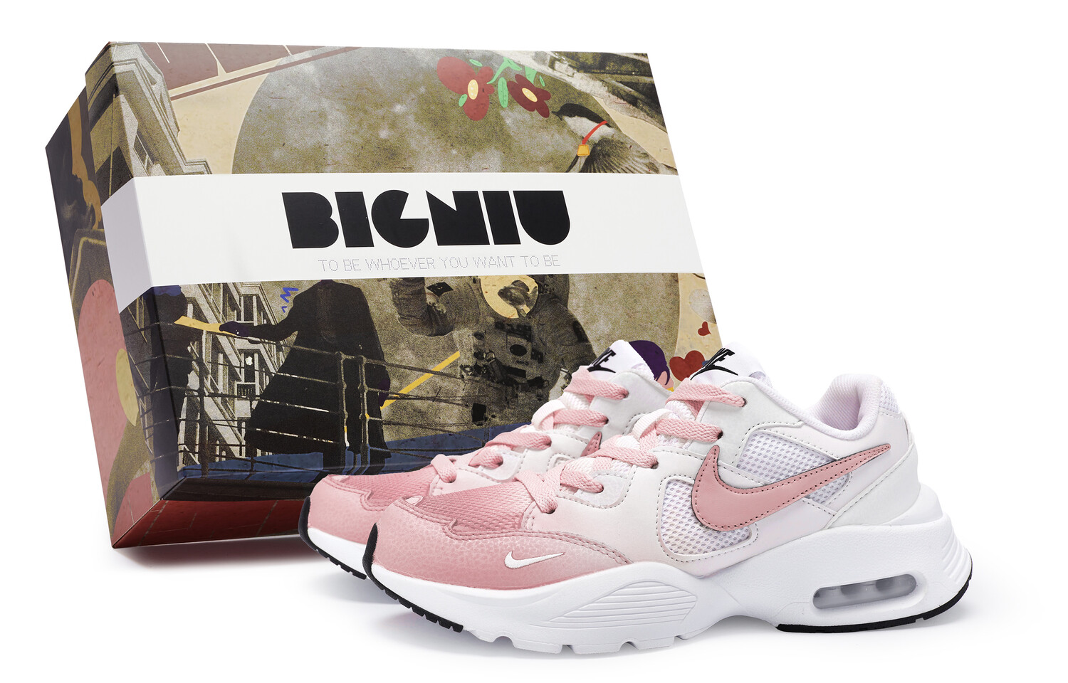 

Кроссовки Air Max Fusion для бега мужские с низким верхом белые/розовые Nike