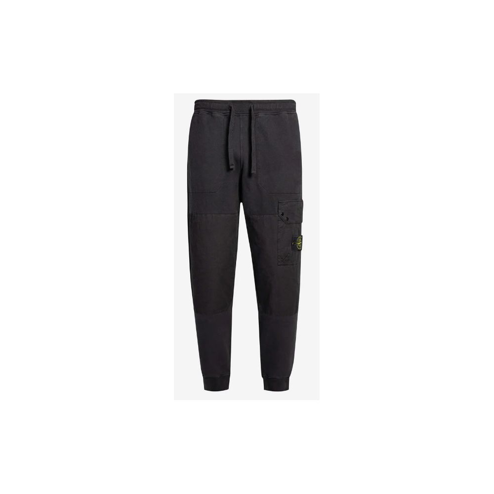 

Черные хлопковые мужские спортивные брюки Stone Island