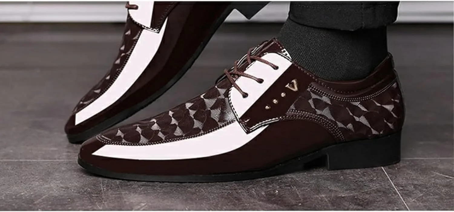 

Оксфордские туфли на шнуровке для мужчин, повседневные, для свадьбы и вечеринки Generic, коричневый