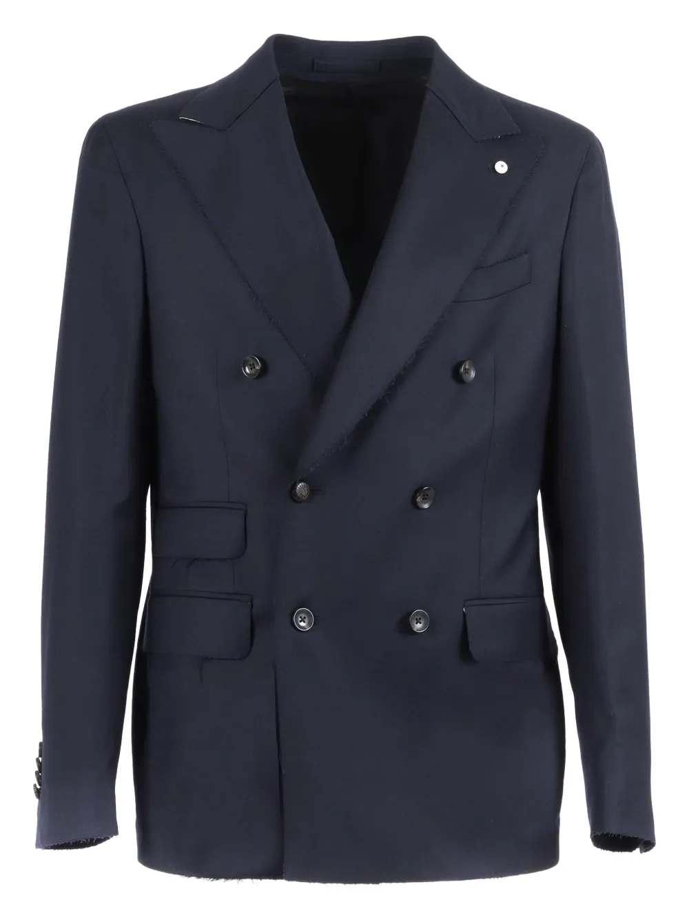 

Двубортный пиджак с необработанными краями BRANDO, синий