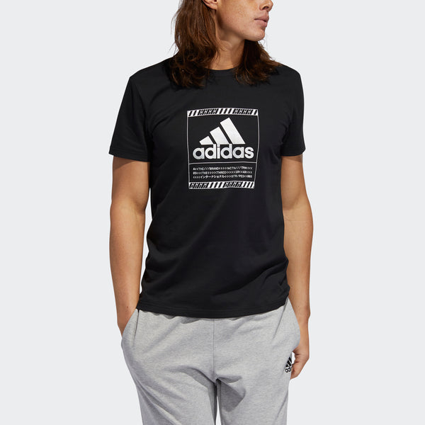 Футболка bos metallic sports stylish printing round neck short sleeve black Adidas, черный — фото 3